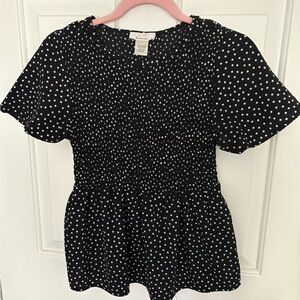 URBAN Romantics Black and White Dotted Blouse